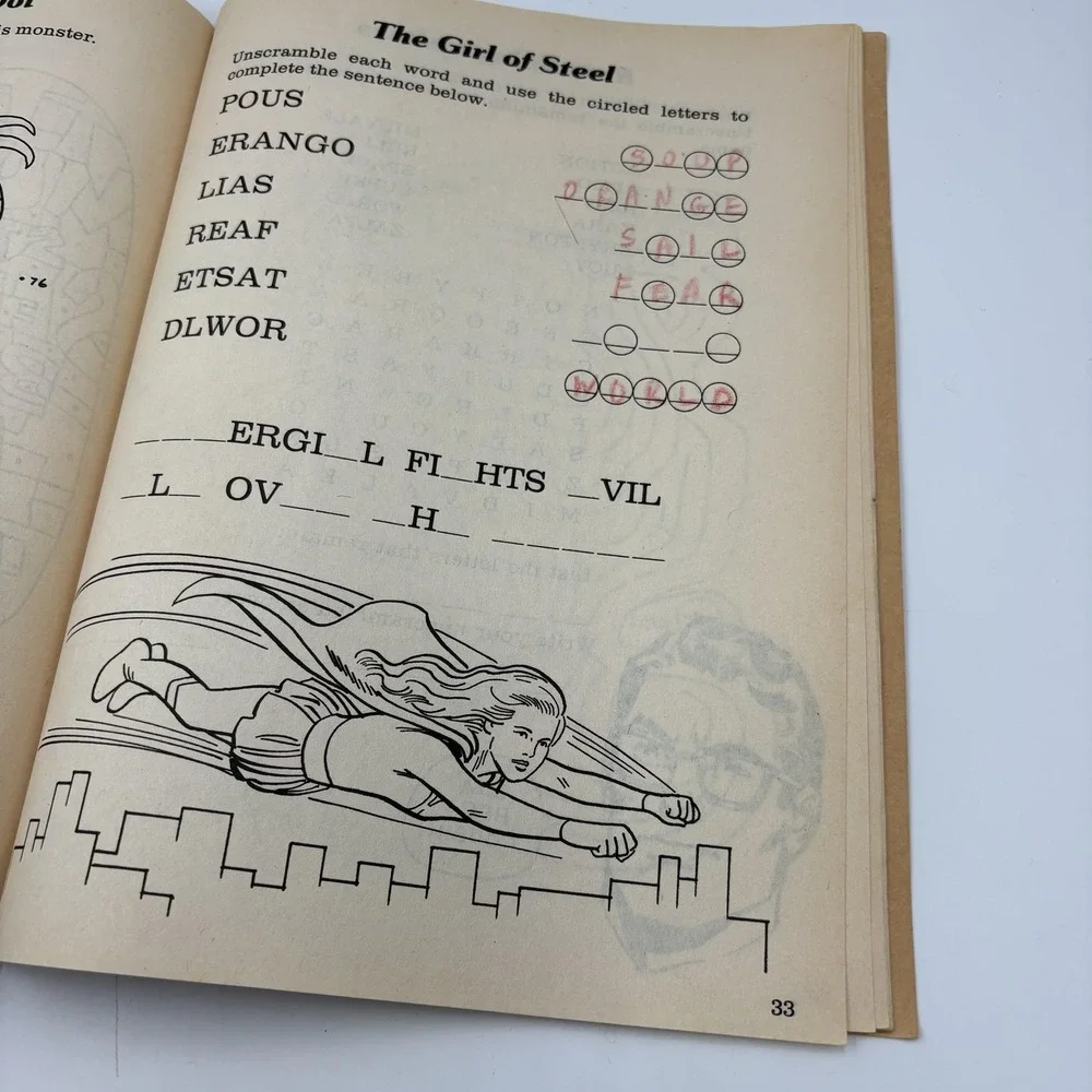Vintage Supergirl An Activity Book Tony Tallarico‎ 1984 Grosset Dunlap DC Comics
